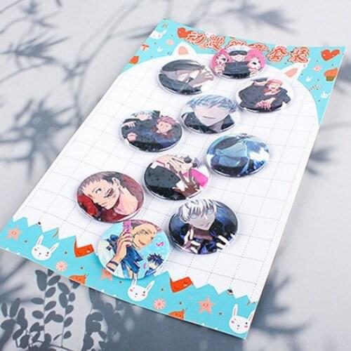 10PCS Jujutsu Kaisen Cosplay Badge Brooch Pins Itachi Badges for Backpacks Anime Accessories