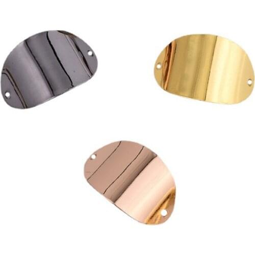 10 pieces of solid arc double hole ellipse geometric semicircle shaped necklace connecting piece diy pendant accessory