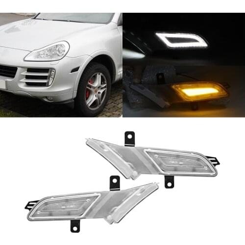 For Porsche Cayenne 957 Gen 2006-2010 White/Amber Front Led Side Marker Lights Running Position Lamp