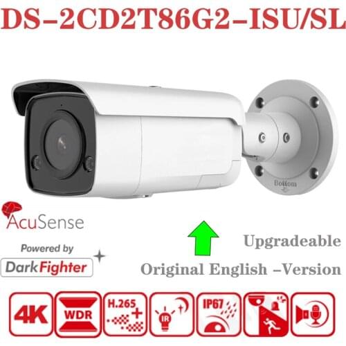 DS-2CD2T86G2-ISU/SL 4K 8MP DarkFighter AcuSense Strobe Light and Audible Warning Outdoor Bullet CCTV Network IP Camera