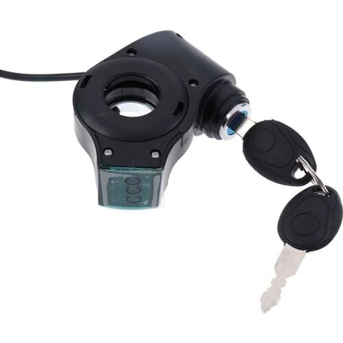 Electric Bicycle Thumb Throttle Voltage Display Switch Power with Key Lock