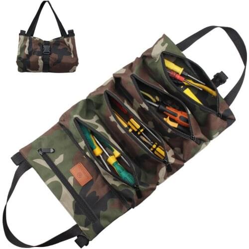 Hot Sale Roll Tool Roll Multi-Purpose Tool Roll Up Bag Wrench Roll Pouch Hanging Tool Zipper Carrier Tote RV Car supplies