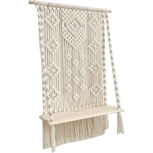 Nordic Style Hand-Woven Tapestry Shelf Bedroom Living Room Home Hotel Homestay Decoration