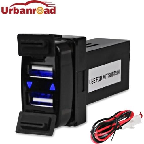 Urbanroad 5V 2.1A USB Interface Socket Charger For Mitsubishi USB Power Outlet For Car Cigarette Lighter Socket Charger Adapter