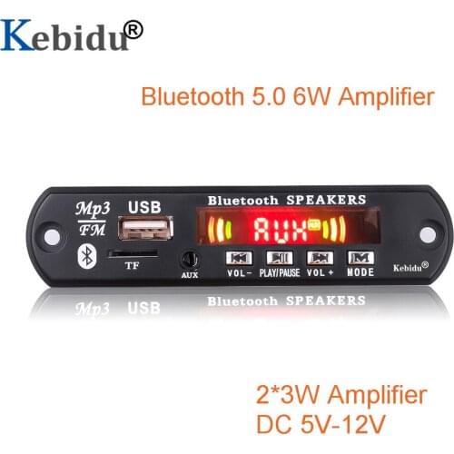 KEBIDU DC 5-12V Bluetooth 5.0 MP3 WMA FM AUX Decoder Board Module with TF SD Card For Car MP3 Speaker Record