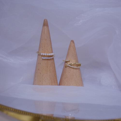 Ins Hot Sale Crystal Cross Adjustable Rings for Women New Fashion Brand Jewelry Gift Engagement Pearl Rings