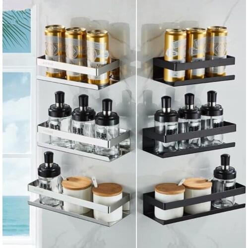 Bathroom Shelf Stainless Steel Shower Rack Corner Shelf Square Bath Shower Shelf Nail Free Black/Nickel Storage Organizer Rack