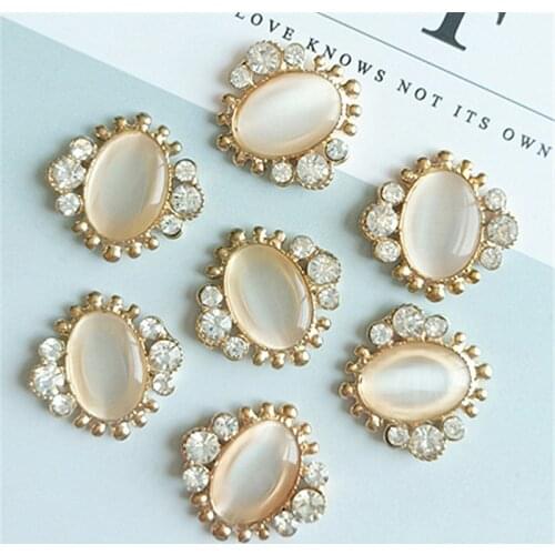 10Pieces/Lot 20mm Metal Rhinestone Buttons Decorative Accessories Apparel Sewing DIY Jewelry Making