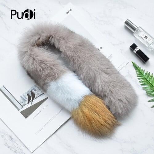 Aorice SF802 Woman Real Fox Fur Scarf New Brand Girl Genuine Fox Fur Scarves Wrap Shawl