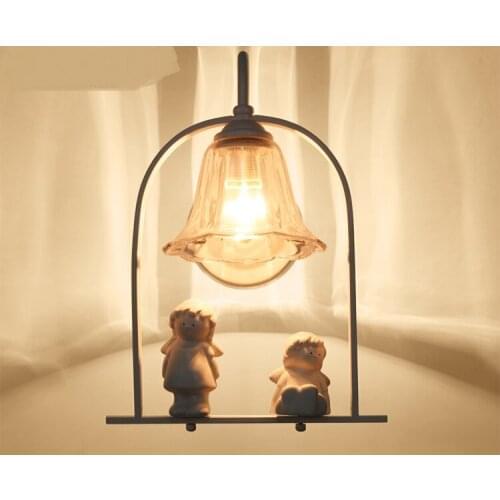 Bedroom angel wall lamp bedside European style originality simple and warm personality children Wall lights LO711313