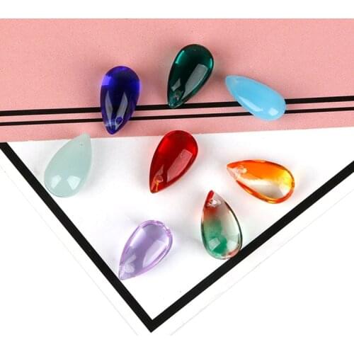 Glass Water Drop Petal Pendant DIY Handmade Stud Earrings Kit Accessories Homemade Ear Rings evil eye charms for jewelry making