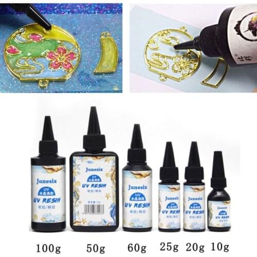 Hard Type Clear Fast Curing UV Resin Glue Transparent Ultraviolet Curing Epoxy Resin Casting Mold Jewelry Making 10-100g