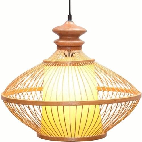 South Asian Bamboo Vase Dining Room Pendant Lamp Japanese Restaurant Pendant Lights Country Rustic Hanging Lamps
