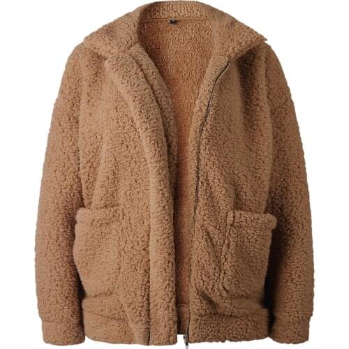 Zuolunouba 2019 Autumn winter ladies solid color pullover short jacket lapel camel cashmere coat Women clothing