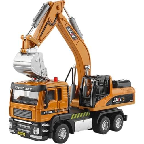 1:50 Childrens Engineering Vehicle Model Toy Mixer Truck Excavator Boy Girl Imitation Inertia Childrens Toy Alloy Toy Store
