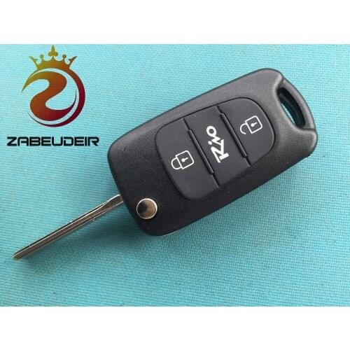 1Pcs Of New Replacement Folding Key Case For Hyundai RIO 3 Buttons Remote Flip Blank Cover Shell Uncut Blade No Logo Auto Parts