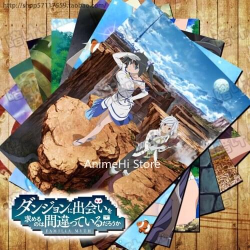 10 pcs/set Anime Is It Wrong to Try to Pick Up Girls in a Dungeon posters wall pictures for Colletion A3 42x29CM Stickers