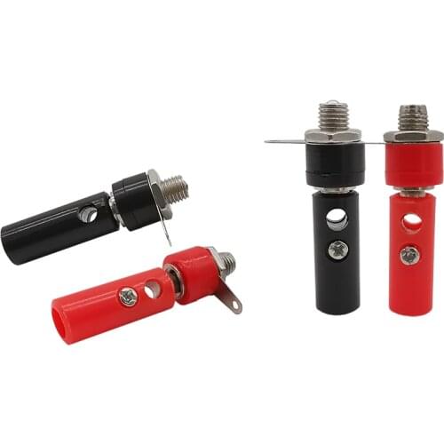 2pair Audio Speaker 4mm Banana Plug &Socket Connector Kits Jack Panel Terminal Red&Black