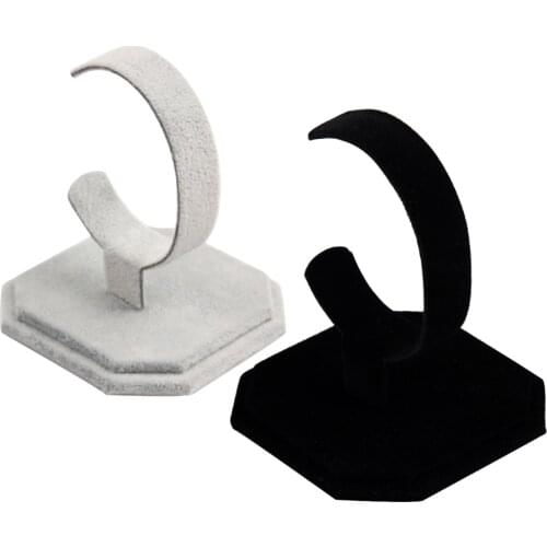 2pcs C Type Bracelet Display Rack Velvet Bangle Brace Watch Stand Holder