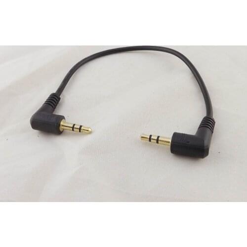 2pcs Gold 3.5mm 1/8" Male Right Angle To Male Right Stereo Headphone AUX Audio Cable 15cm 10cm