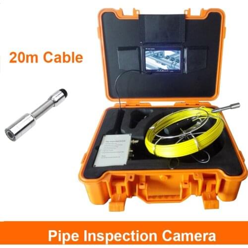 20M Cable Reel 23MM Camera Head Sewer Pipe Inspection Camera System 7'' Color TFT LCD Screen Monitor With White Light