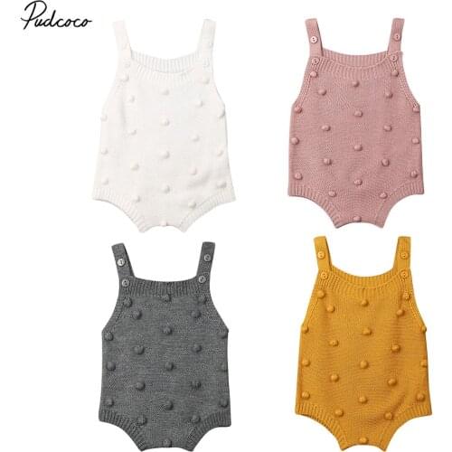 2019 Brand Newborn Infant Baby Boy Girl Winter Knit Bodysuit Solid Sleeveless Jumpsuit Clothes Sweater Baby Autumn Fall Outfit