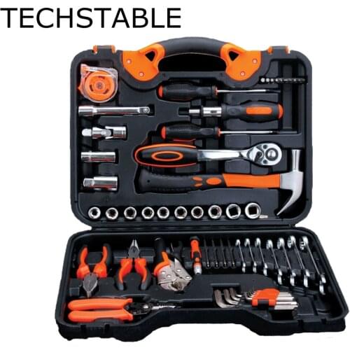 TECHSTABLE 55 Pcs Car repair tools hardware combination tools wrenches screwdrivers household kit