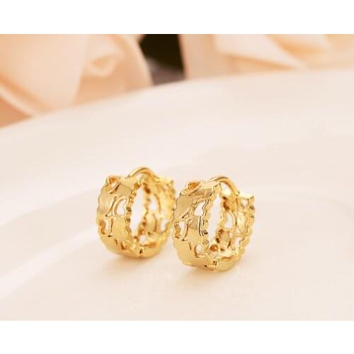 Bangrui New Fashion Women/Girls Earrings Jewelry / Yellow Gold Filled Hoop Earrings Jewelry For Africa/Dubai