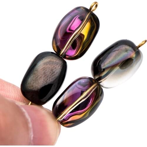 Faceted Glass Unique Beads, Stone Shaped Crystal beads 15mm, Sparkly Black Rose (GM035-3)/ 30 beads Message Seller