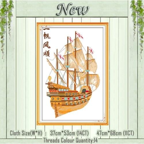 Everything is going smoothly scenery painting 11CT Counted printed on Canvas DMC 14CT Cross Stitch Embroider kits Needlework Set