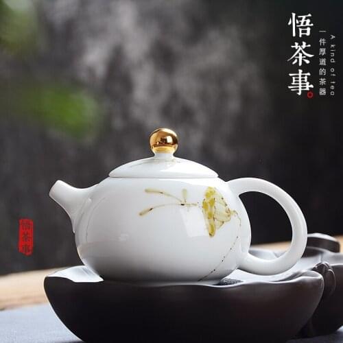 180ml Kung Fu Ceramic teapot creative underglaze color porcelain Xi Shi pots hand painted Pu'er tea pot Free shipping