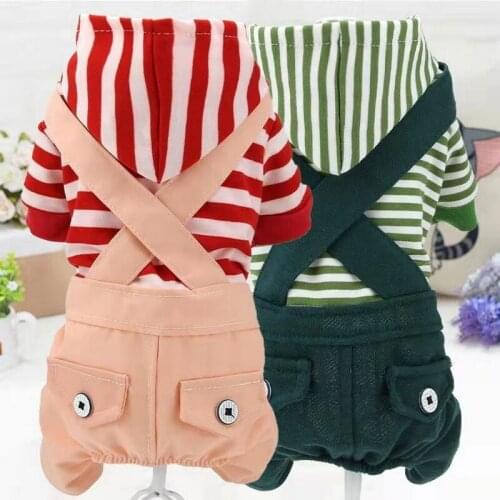 Spring autumn dog Jumpsuit Rompers four-legged dog clothes striped puppy dog sweater Pomeranian chihuahua poodle