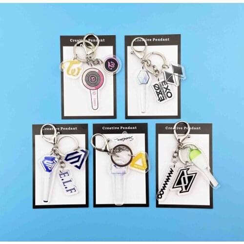 Kpop Acrylic Keychain Bag Pendant TWICE, EXO, NCT, SJ, X1, GOT7, SEVENTEEN Keyring Key Holder