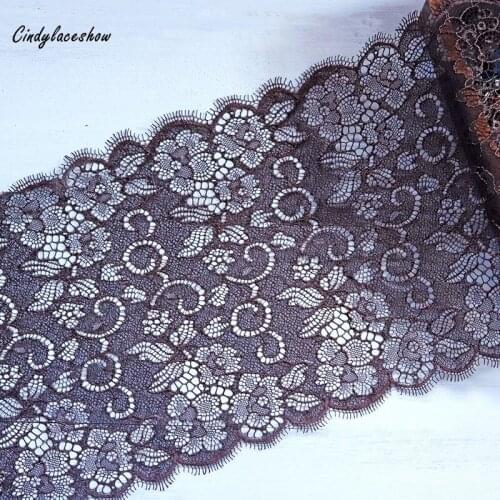 312cm 21cm Width Coffee Black Eyelash Lace Trimmings Lace Trims Garment Sewing Accessories Lace Fabrics Costume Design DIY Craft