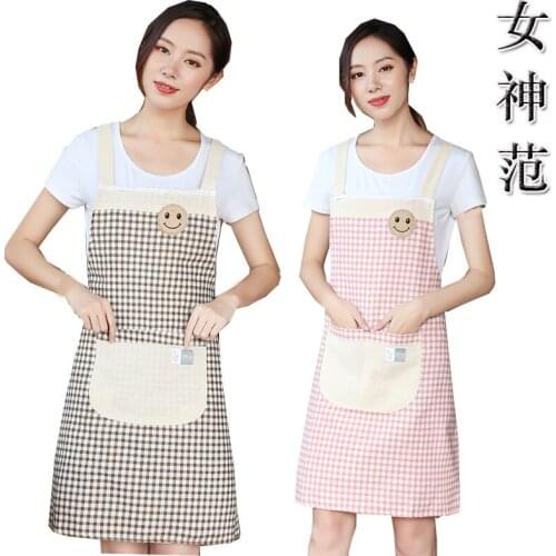 Vest-style cotton cloth oil-proof apron female was thin I-shaped H-shaped full home work clothes can wipe the waist