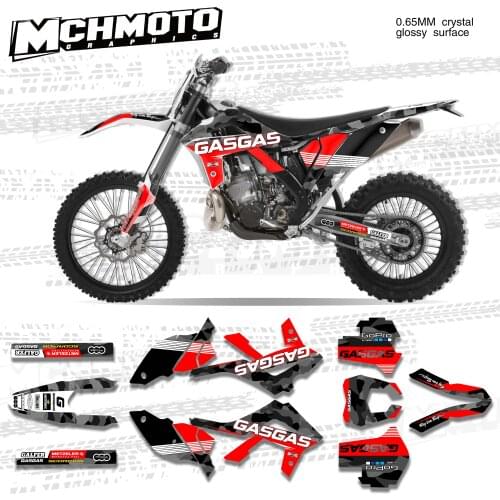 MCHMFG for Custom Team Graphics Backgrounds Decals Stickers Kit For GASGAS EC 2014 2015 2016 2017 Decals Stickers