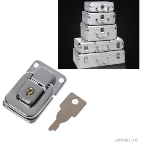 Metal Jewelry Box Lock Suitcase Buckles Toggle Hasp Latch Catch Clasp With Key