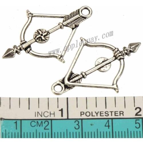 Metal Connectors Charms Fit Infinity Bracelets Ropes DIY Bow Arrow Wind Antique Silver 2018 Jewelry Accessories 35*26*3mm 30pcs