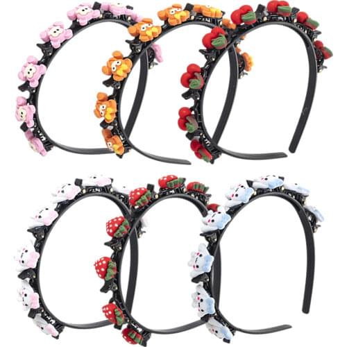 Cute Accessory Girl Acrylic Braided Hair Sweet Headband for Ladies Custom Cartoon Image