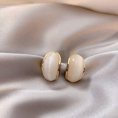 Trendy Acrylic Round Women Dangle Earrings Small Fresh Simple Temperament Earring Drop Earrings Jewelry Earrings