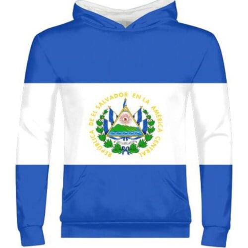 EL SALVADOR male custom made name number slv zipper sweatshirt nation flag spanish republic salvadoran sv print photo clothing