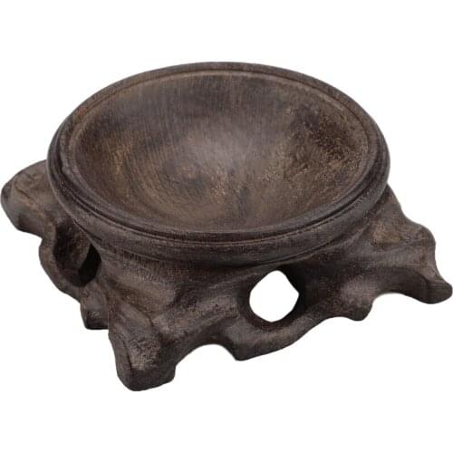 Ball Butt Wood Base Stands Wooden Tray Round Home Decoration For Sphere Globe Decorative Frame