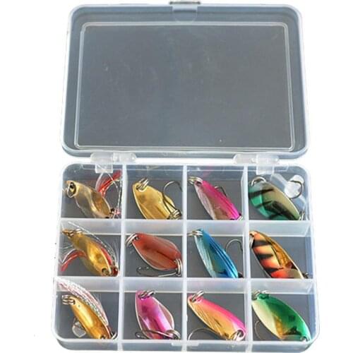 Fishing Lures Spoon Bait Set Metal Lure Kit Sequins DD Fishing Lures with Box Treble Hooks Fishing Tackle hard Bait