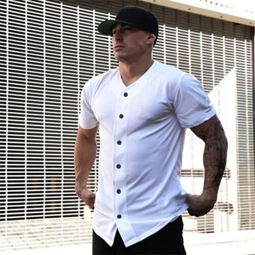 New Brand Mens Workout Fashion Oversize Fashion Short Sleeve Mesh Shirt Fitness Clothing Bodybuilding Sports Trend Casual Shirts