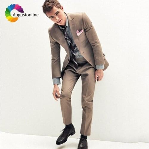 Slim Fit Men Suits Wedding Groom Wear Tuxedos Terno 2 Pieces (Jacket+Pants) Bridegroom Prom Suits Blazer Costume Homme Best Man