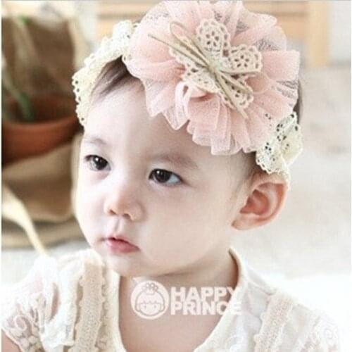 Wholesale and Retail lace flower kids hairband headband hair accessory party wedding kids accessory 2Month-8years old