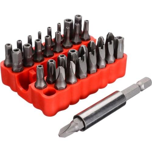 33pcs 1/4'Shank Torx Screw Driver Bits Set CR-V Manual Hex Star Head Screwdriver For Electric Hand Screwdriver Drill Tool