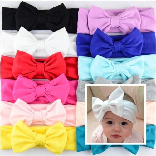 DHL Free Shipping 200pcs/lot 12 C Cotton Headbands With Big Bows For New Birth girls Top Quality Headwear For Kids FDA07