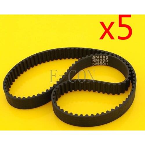 1pcs/5pcs 600-5M HTD Timing Belt 120 Teeth Cogged Rubber Geared Closed Loop 10mm/15mm/ 20mm Wide