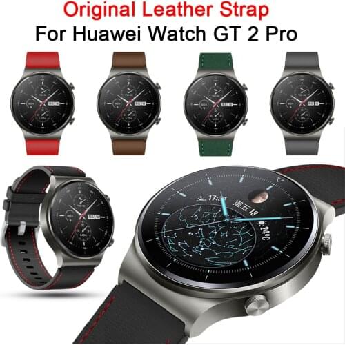 22mm Leather Strap Watchband For Huawei Watch GT 2 pro Original Wristband Quick Releas Bracelet For Samsung Galaxy Watch 3 45MM